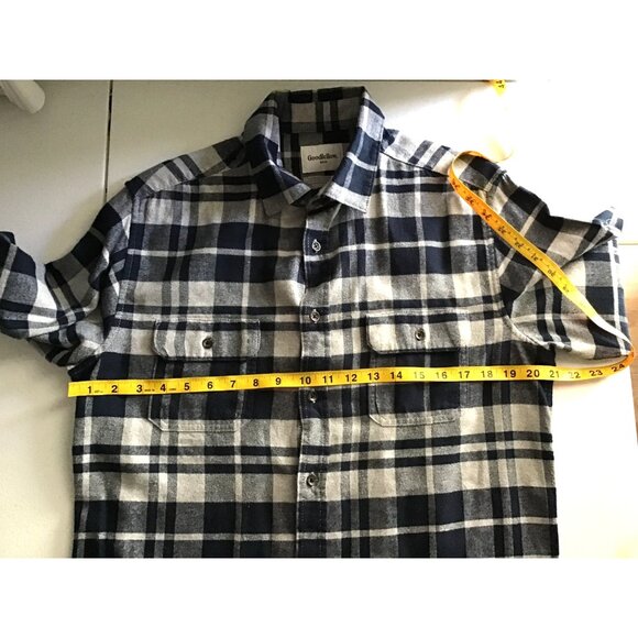 GOODIELLOW- MEN CHECKED 100% COTTON FLANNEL SHIRT SIZE MEDIUM - Picture 4 of 6